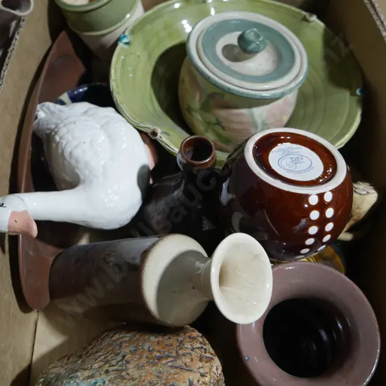 Pottery bowls , vases