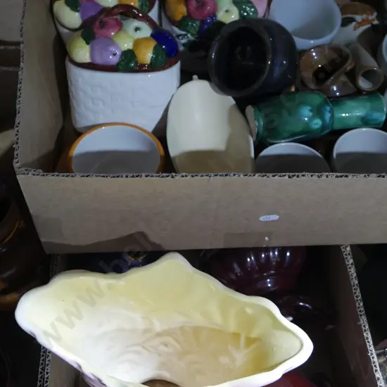 2 boxes vases , cups , ect