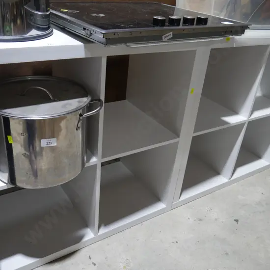 2 white cube shelves