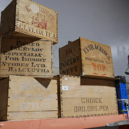 Old wooden boxes