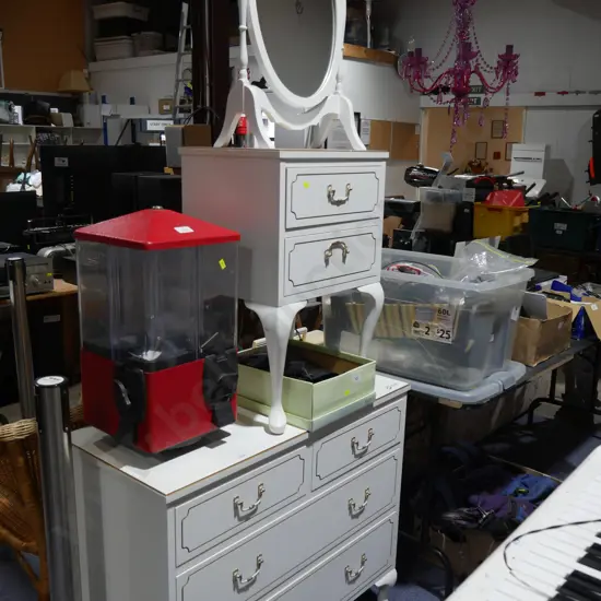 Lowboy, bedside drawers , mirror