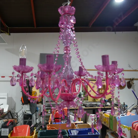 Pink chandelier