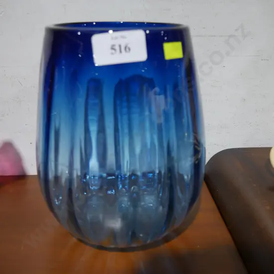 Blue glass vase