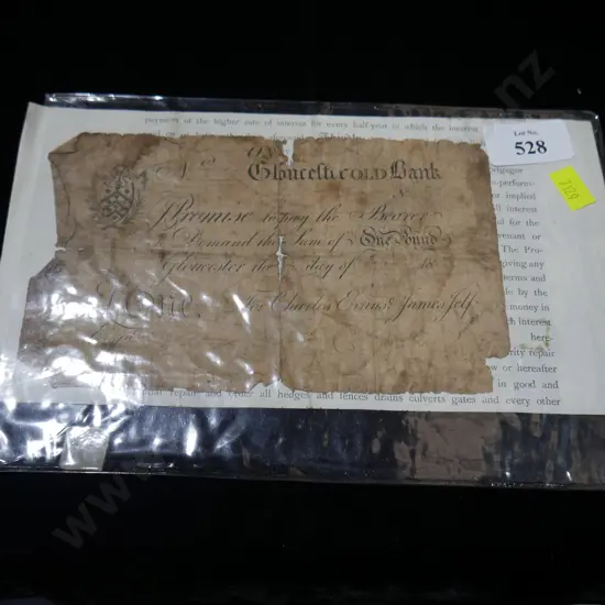 Old receipt from S Moreton for painting plus old banknote
