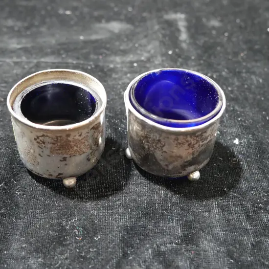 Pair silver open salts
