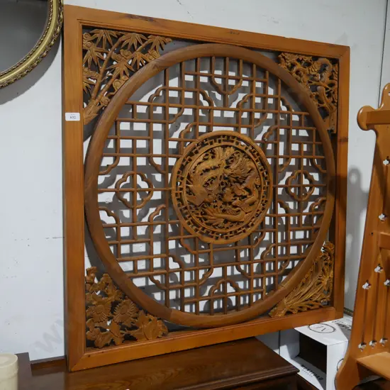Carved Oriental panel