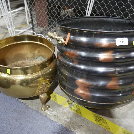 Copper and brass buckets
