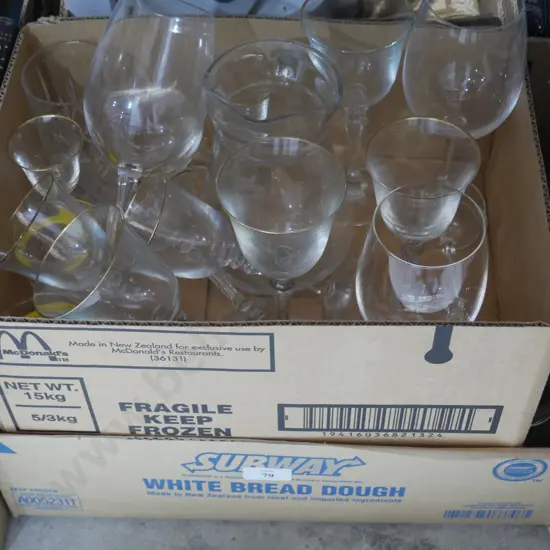 2 boxes of glassware