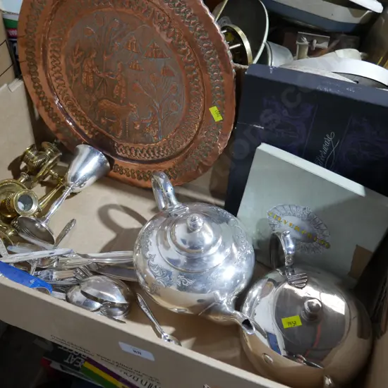 EP tea pots, cutlery etc