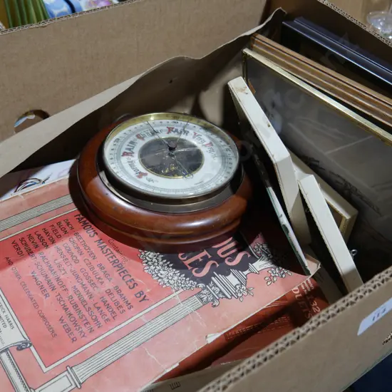 Sheet music, barometer etc