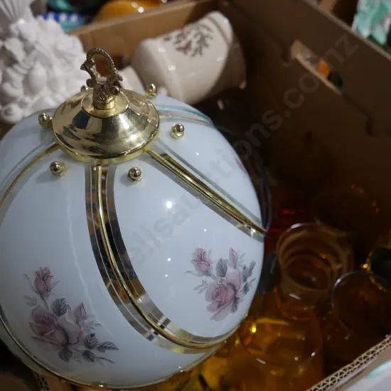 Glassware, table lamp