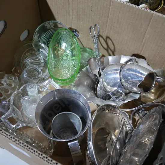 Plated ware, glassware etc