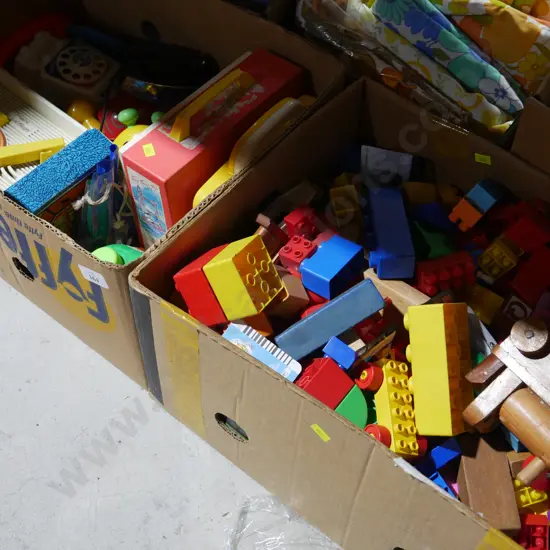 2 boxes of toys