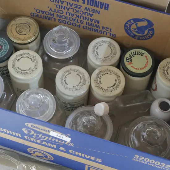 Glass jars etc