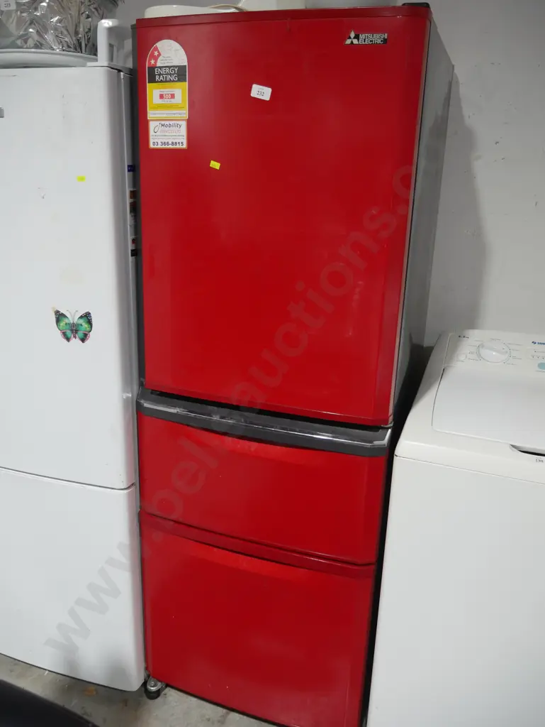 Mitsubishi fridge freezer in red Image 1++