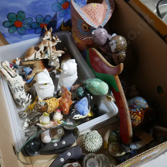 Animals, figurines etc