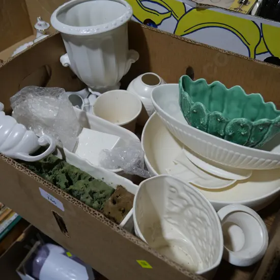 White pottery vases etc