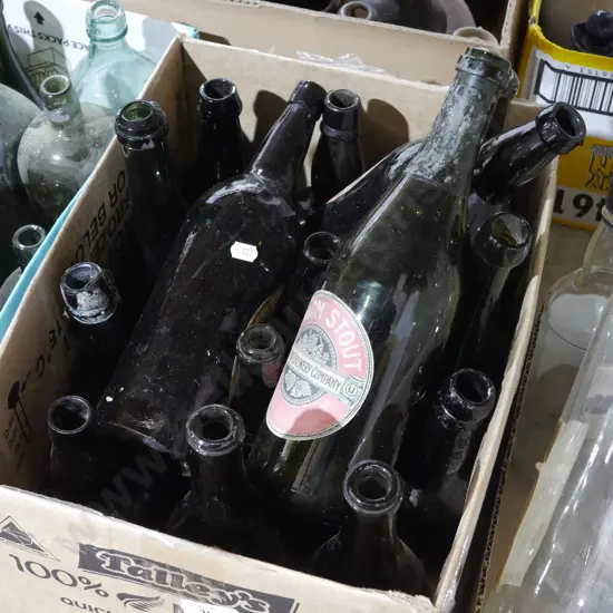 Labelled antique bottles