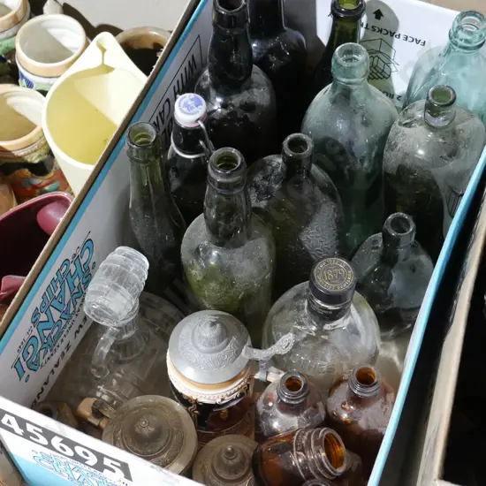 Bottles, beer steins etc