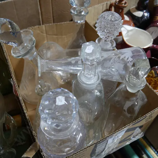 Glass decanters etc
