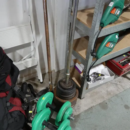 Weights barbells , dumbbells