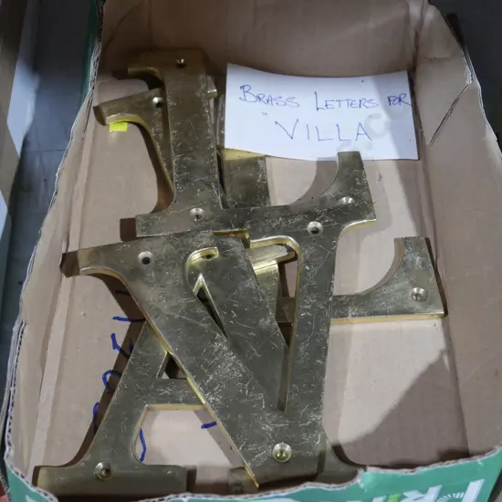Brass letters for "VILLA"