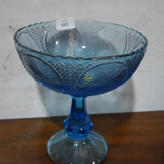 Blue glass comport