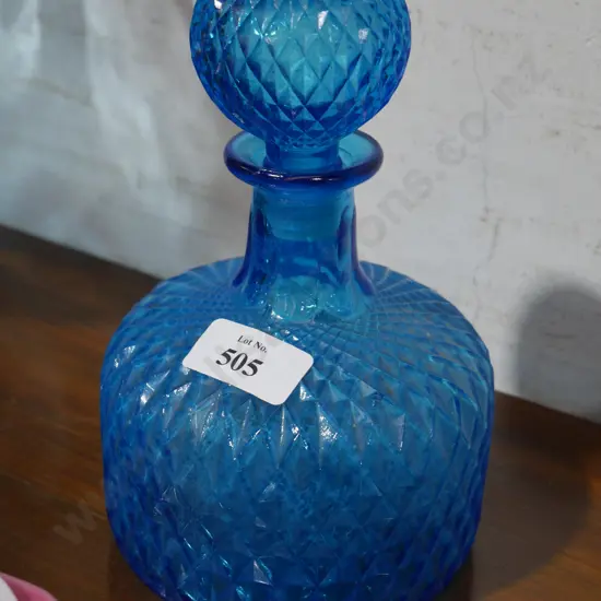 Blue glass genie bottle