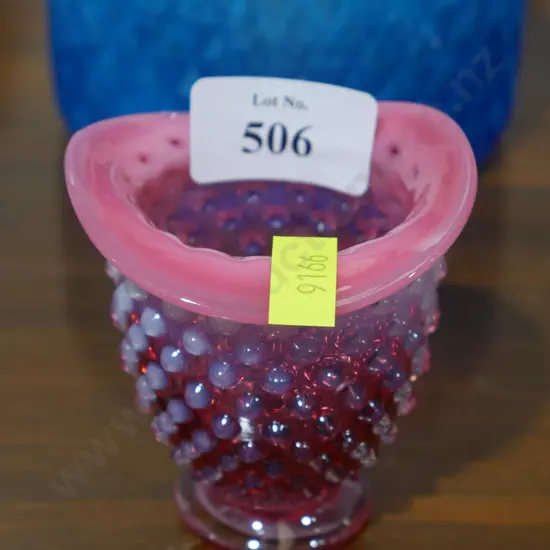 Cranberry glass vase