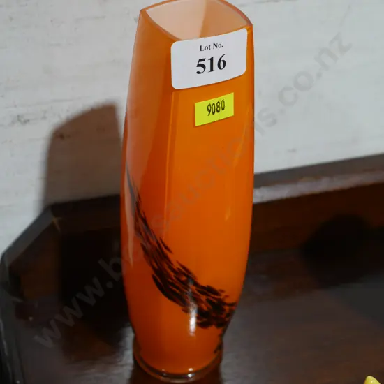 Orange glass vase