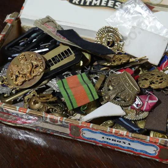 Military badges, buttons etc