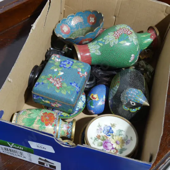 Cloisonne vases, dishes etc
