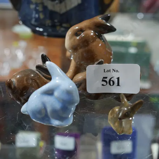 4 Beswick rabbits