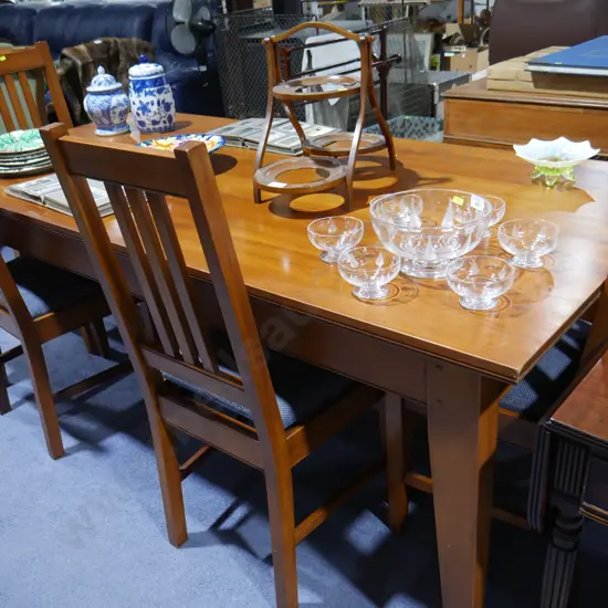 Dining table, 4 chairs and bench