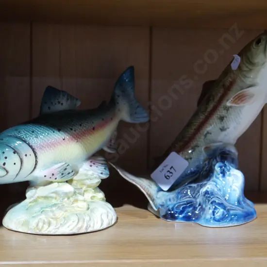 2 ceramic trouts
