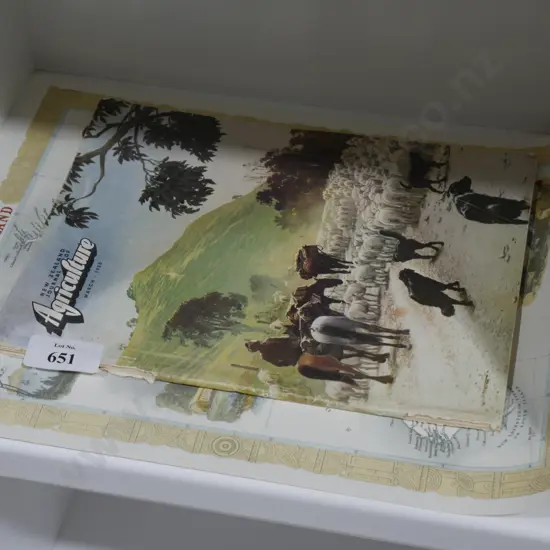 NZ journey of agriculture book and NZ map