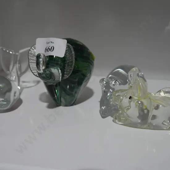 4 animal paperweights