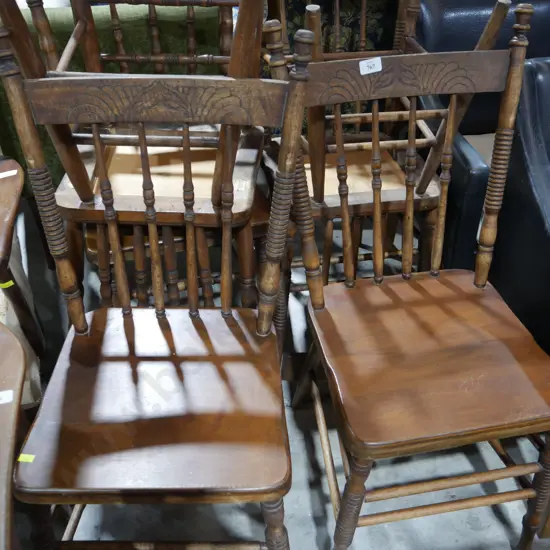 6 spindle back chairs