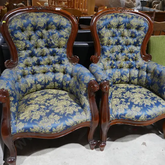 Deep buttoned victorian style lounge chair