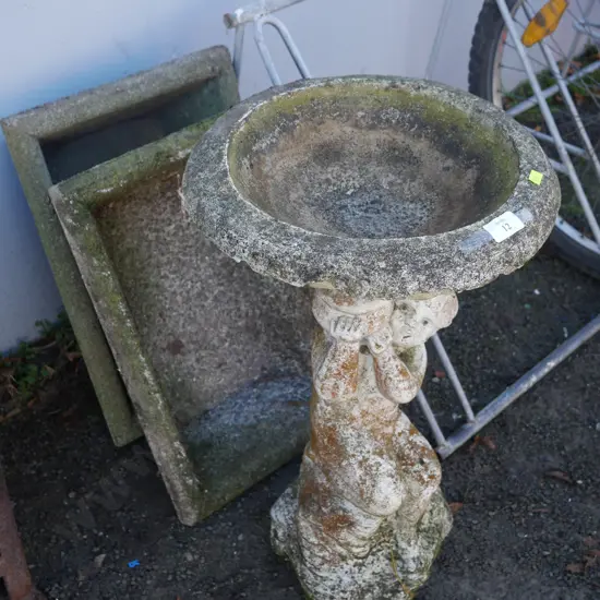 Bird Bath and concrete troughs