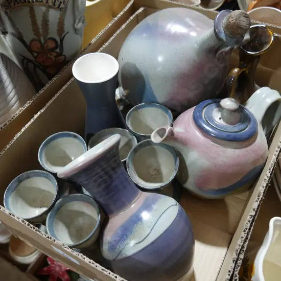 Pottery tea pot , vases ect