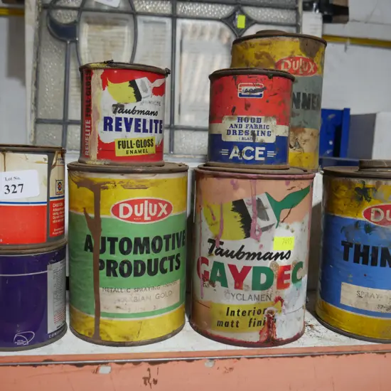 8 paint tins