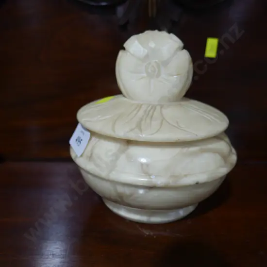 Alabaster lidded bowl