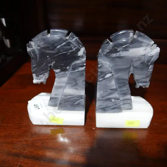 Marble horse bookends