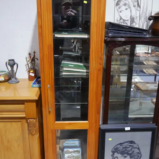 Pine display cabinet