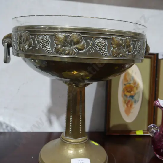 Brass and glass bowl