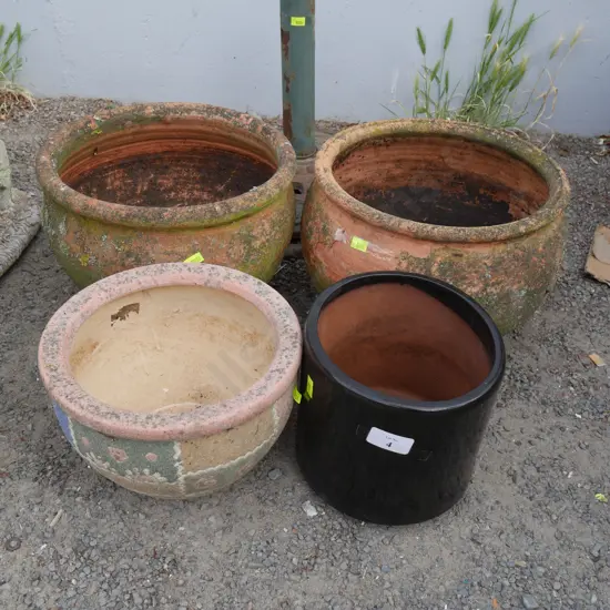 Plant pots and umbrella stand