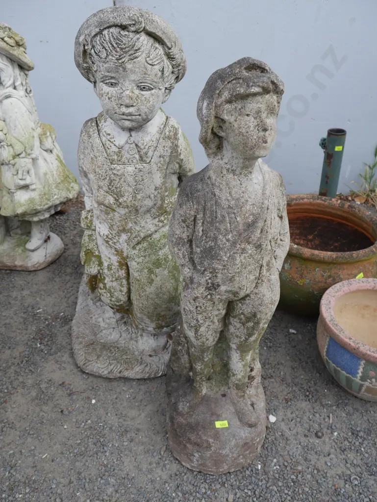 2 boy garden statues Image 1++