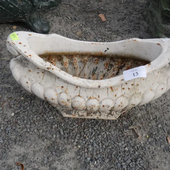 White cast iron planter