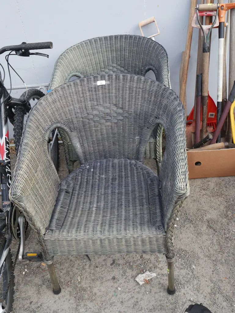 Pair of cain outdoor chairs Image 1++